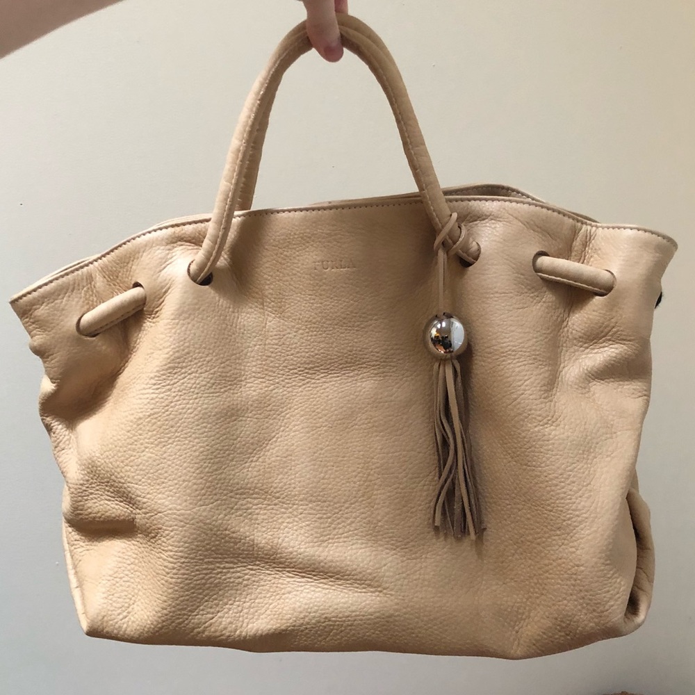 Brand New leather Furla nude tan bag